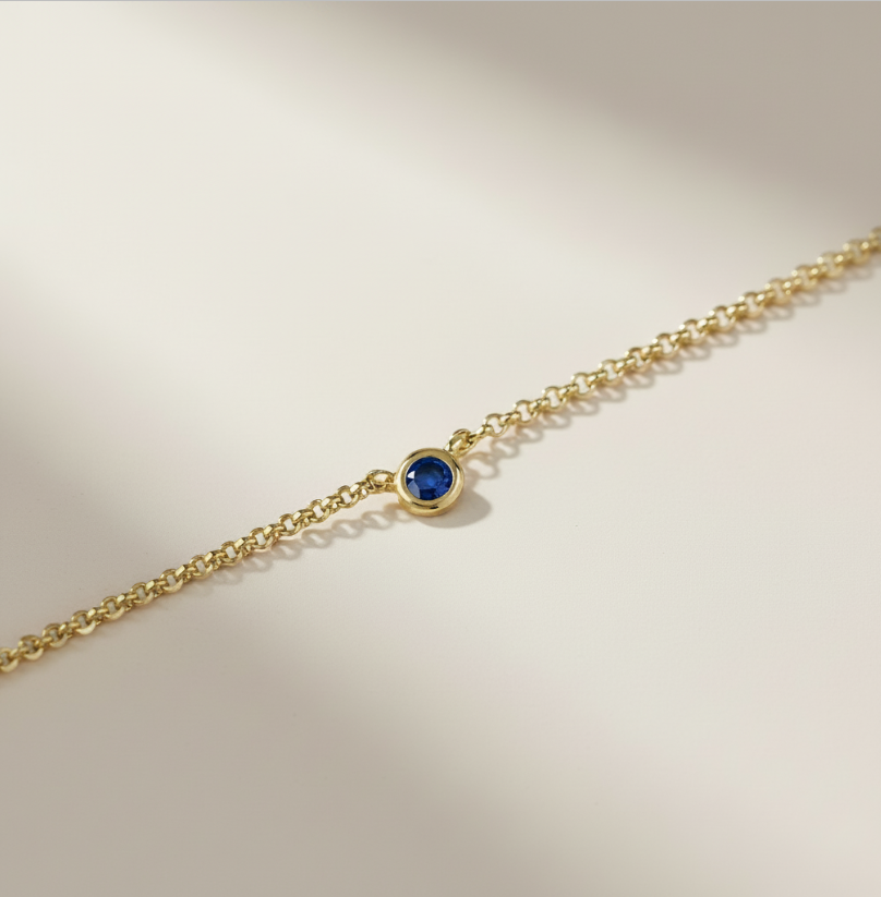 💎 18k Gold Filled Birthstone Bezel Necklace — Your Color. Close to the Heart. Always.