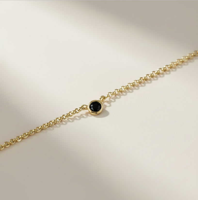 💎 18k Gold Filled Birthstone Bezel Necklace — Your Color. Close to the Heart. Always.