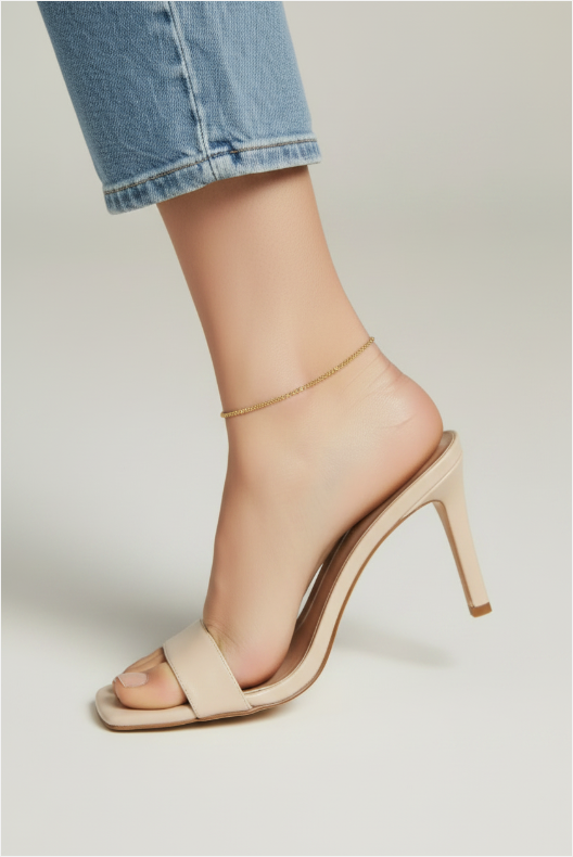 ✨ 18k Gold Filled Diamond-Cut Mesh Anklet — The Ankle That Shimmers With Every Step