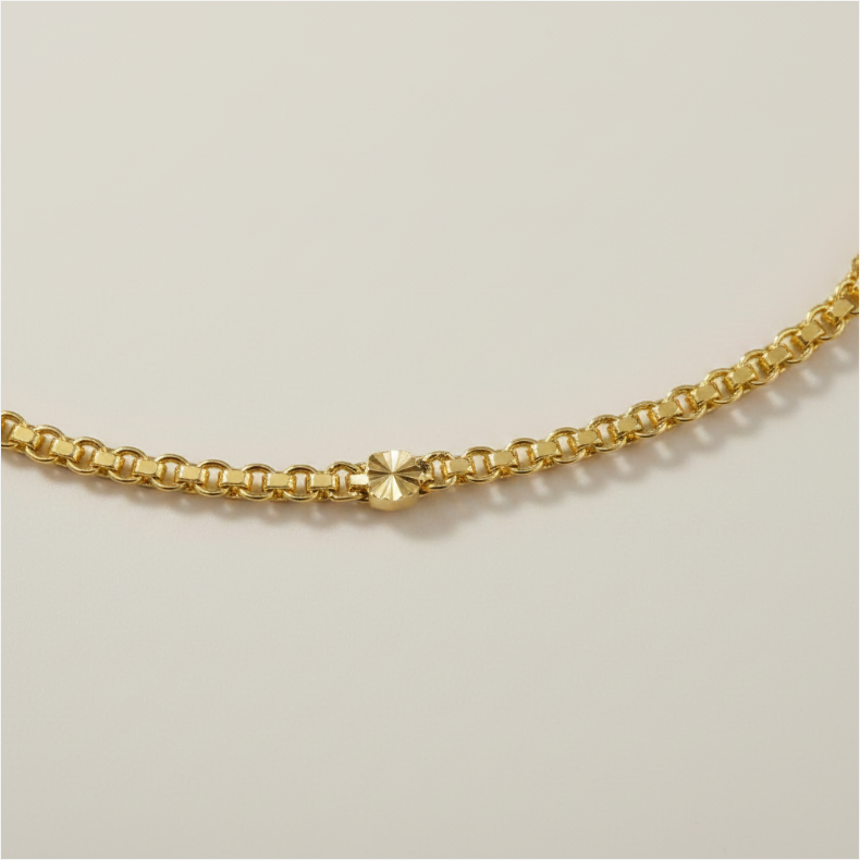 ✨ 18k Gold Filled Diamond-Cut Mesh Anklet — The Ankle That Shimmers With Every Step