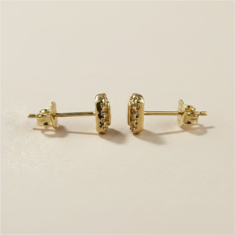 18k Gold Filled Pointed Rectangle CZ Stud Earrings — Geometry. Sparkle. Perfectly Petite