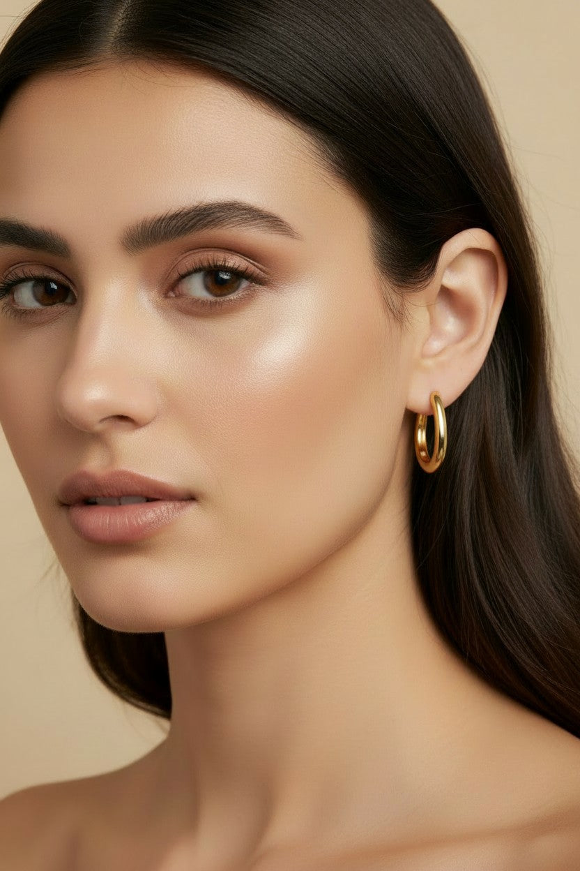 18k Gold Filled Large U Shaped Hoop Earrings
