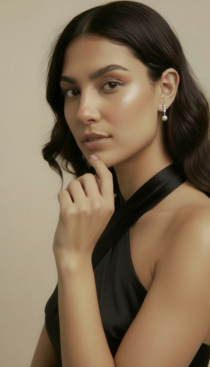 🤍 18k Gold Filled CZ & Pearl Post Earrings — Sparkle Above. Lustre Below. The Classic Combination