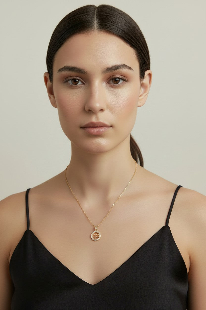 18k Gold Filled Mini Aquarius Zodiac Pendant