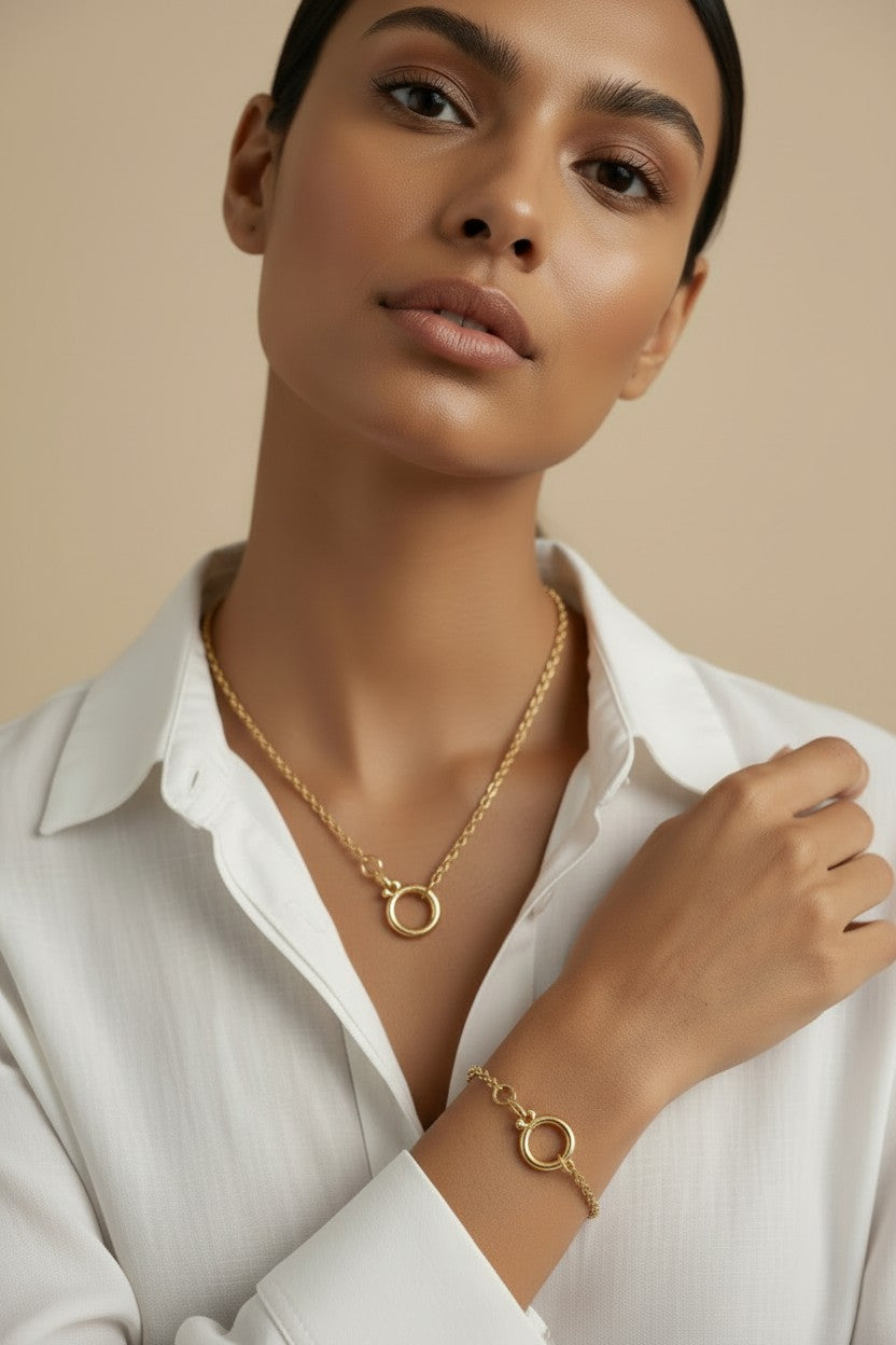 ✨ 18k Gold Filled Rolo Chain Bracelet with Clicker Clasp — The Detail That Makes the Wrist
