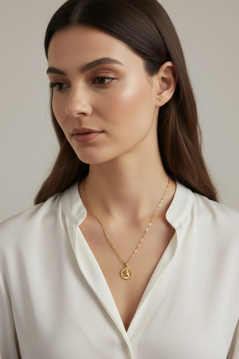 ⭐ 18k Gold Filled Lone Star Charm — Texas Forever, Worn in Gold