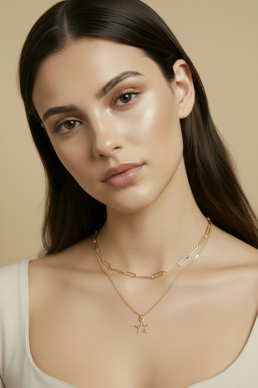 ⭐ 18k Gold Filled Estella Star Necklace — Italian Design. Celestial Beauty. Worn Every Day.