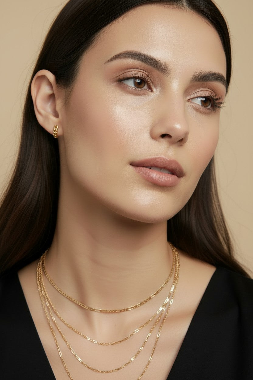 ✨ 18k Gold Filled Figaro Chain Necklace — The Classic Link. Warm Gold. Five Lengths.