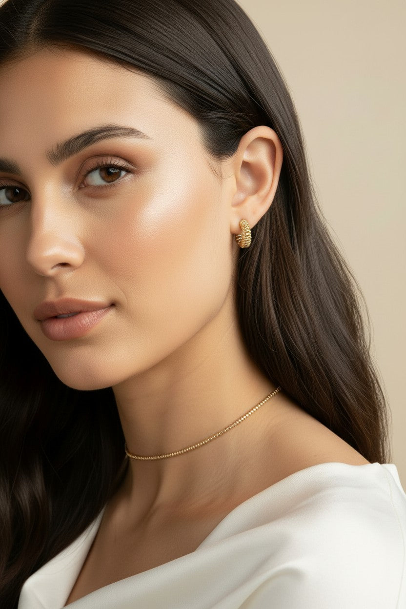 ✨ 18k Gold Filled Mini Beaded Choker — The Closest, Most Delicate Gold at the Throat.