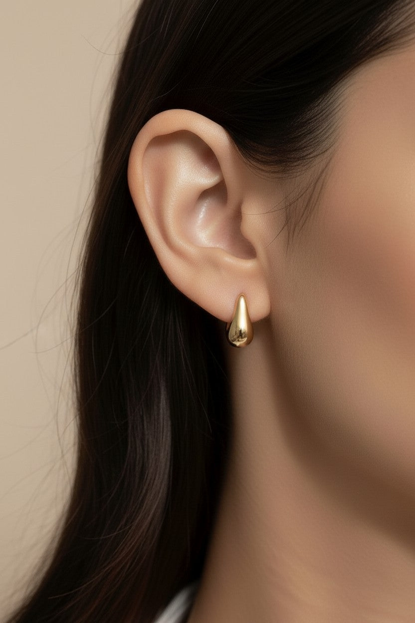 Teardrop Stud Earrings - Classic Drop Studs for Women