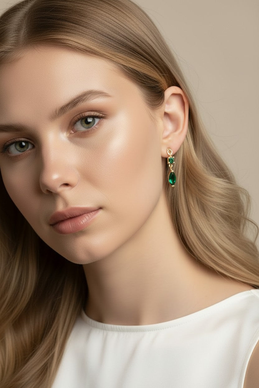 ✨ 18k Gold Filled Princess Cut & Marquise CZ Dangle Earrings — Two Cuts. One Color. Pure Royalty.