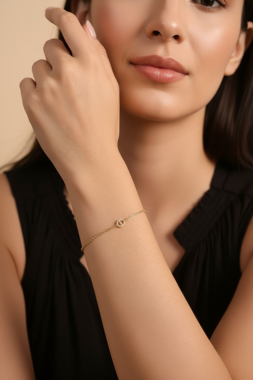 ⚓ 18k Gold Filled CZ Mariner Rolo Bracelet — One Statement Link. The Perfect Chain to Carry It.