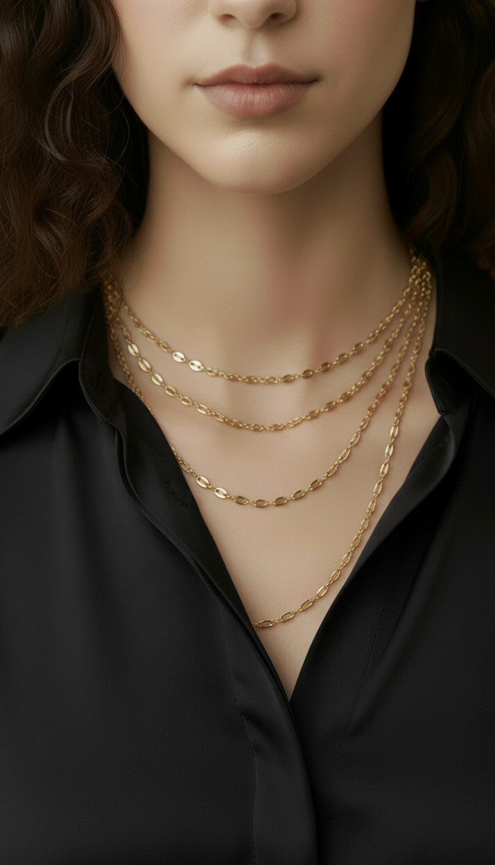 ✨ 18k Gold Filled Mini Puffy Link Chain Necklace — The Link With Volume. Four Lengths. Endlessly Wearabl