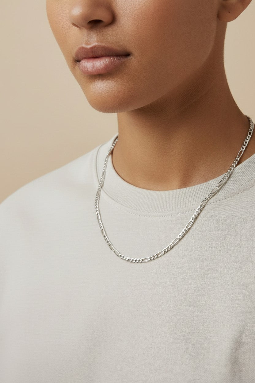 ⛓️ Sterling Silver 4.8mm Figaro Chain — The Most Complex Rhythm in the Collection
