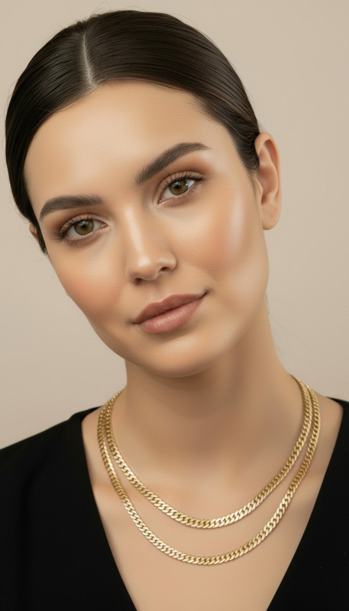 ✨ 18k Gold Filled 4mm Curb Chain Necklace — Substantial. Classic. Four Lengths to Own.
