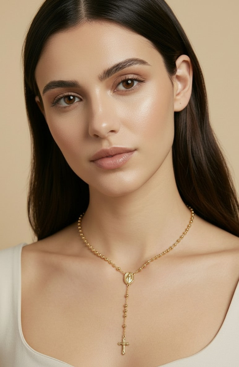🙏 18k Gold Filled Rosary Necklace — Faith, Grace &amp; Gold. Worn Every Day.
