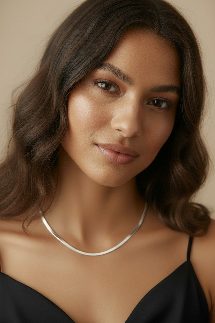 Sterling Silver Herringbone Chain Necklace — The Chain That Moves Like Water