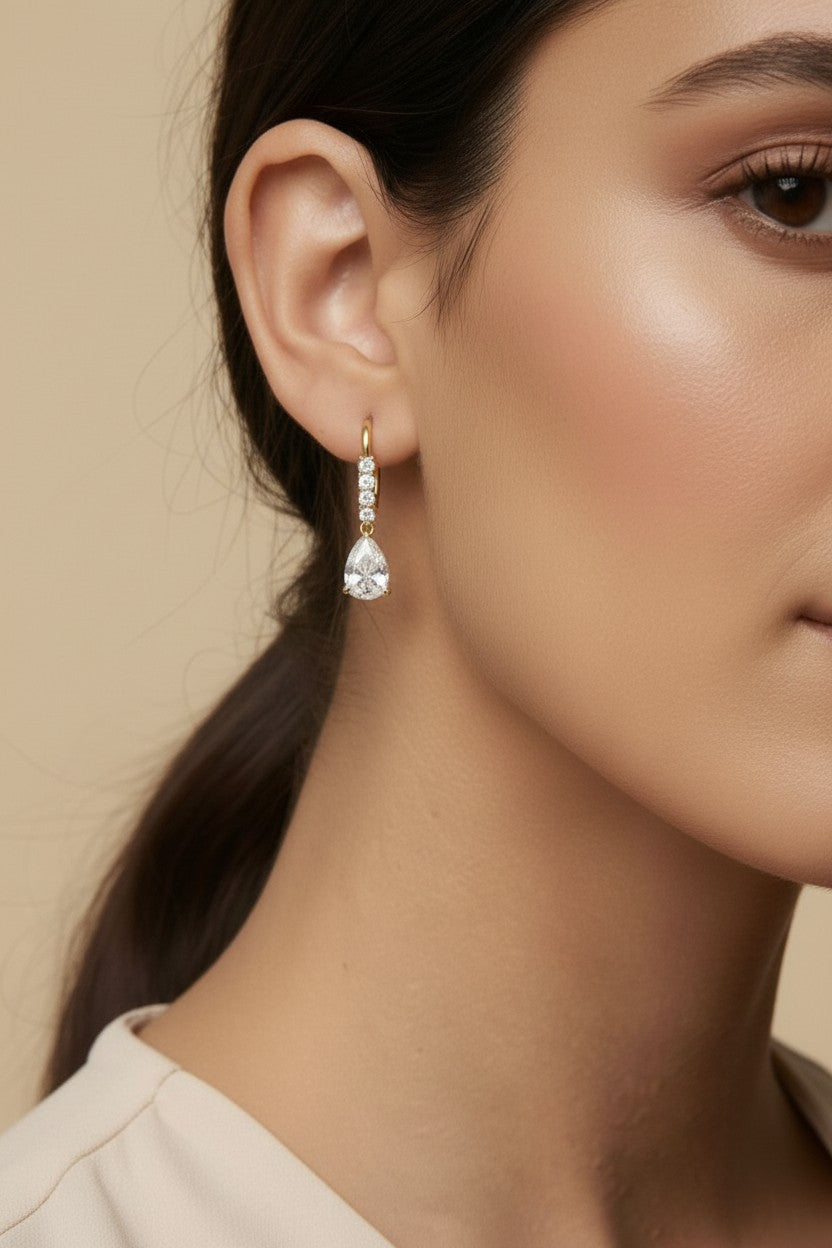 18k Gold Filled Floating CZ Hoop Earrings