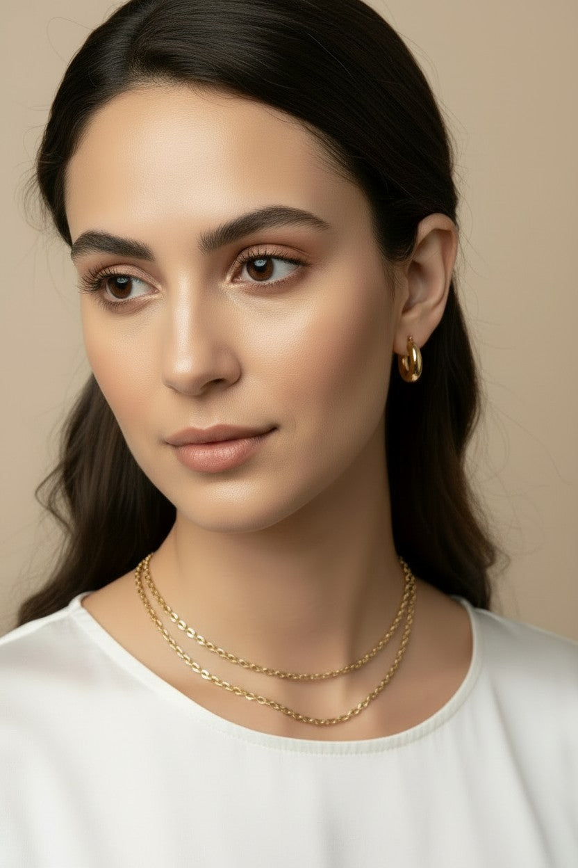 18k Gold Filled Diamond Cut Curb Chain — The Link That Catches Light From Every Angle. Four Lengths.