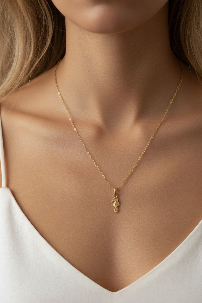 🌊 18k Gold Filled Seahorse Charm — Small Wonder, Big Personality