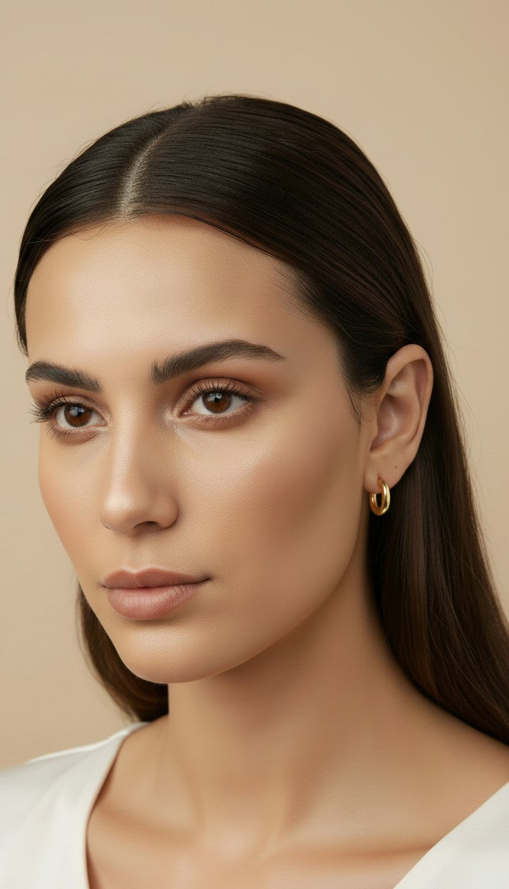 ✨ 18k Gold Filled Polished Clicker Hoop Earrings — 12mm. 3mm Wide. The Daily Essential.