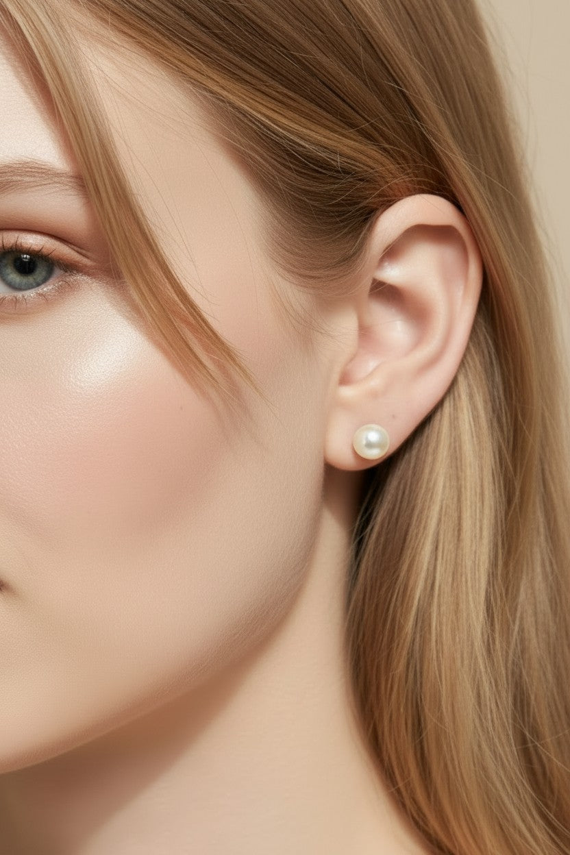 🤍 18k Gold Filled Korean Pearl Stud Earrings — The Classic That Every Jewelry Collection Needs.