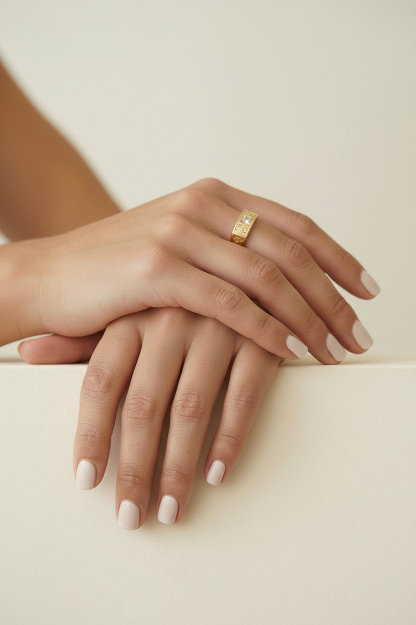 Boho Pinky Ring for Women - Cubic Zirconia Statement Ring