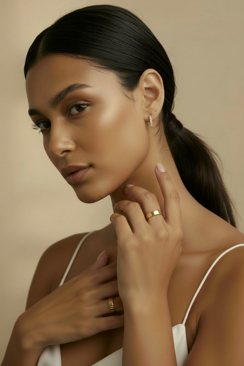 ✨ 18k Gold Filled 5mm Flat Polished Band Ring — The Essential Band. Flawlessly Simple. For Everyone.
