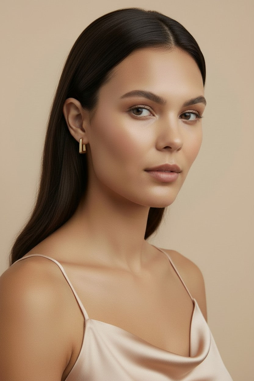 Rectangle Hoop Earrings - Trendy Square Hoops for Women | Modern Geometric Jewelry