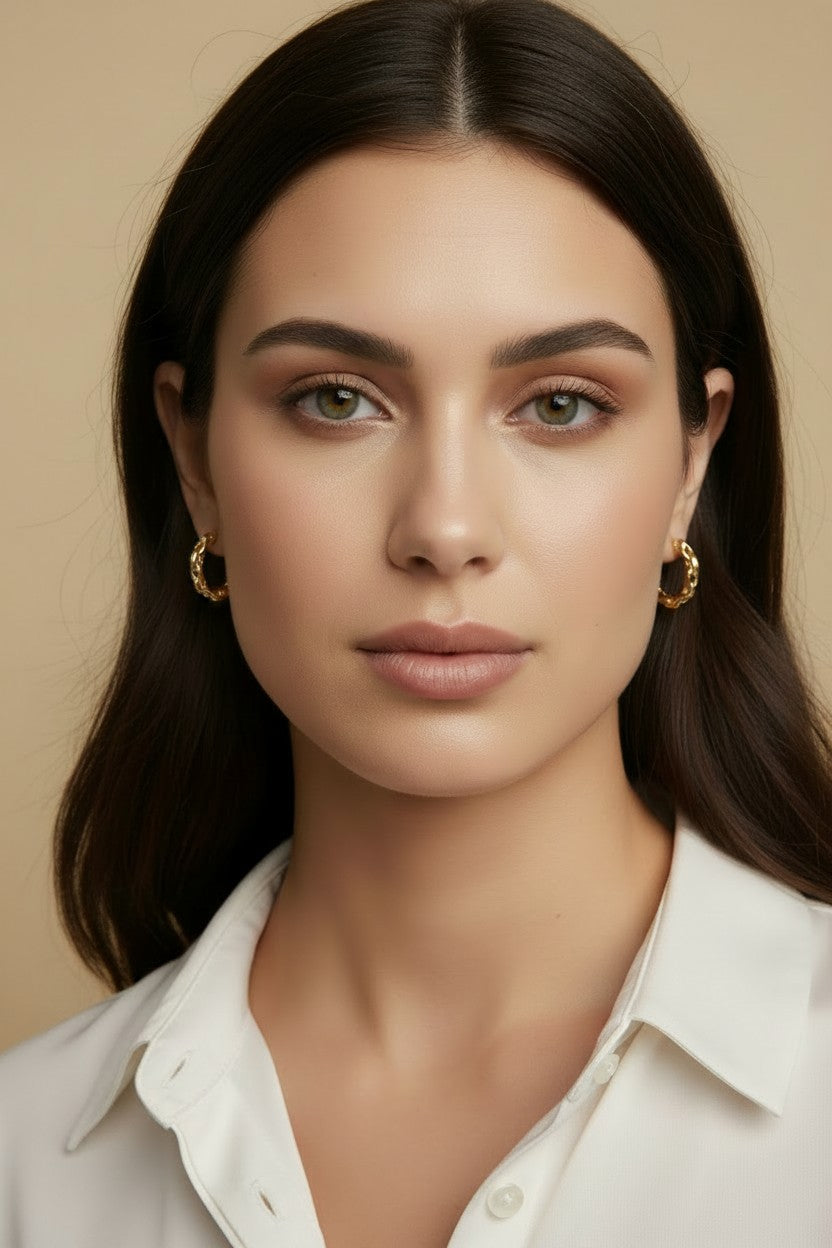 ✨ 18k Gold Filled Chain Link C-Hoop Earrings — The Hoop Built From a Chain. Movement in Every Link.