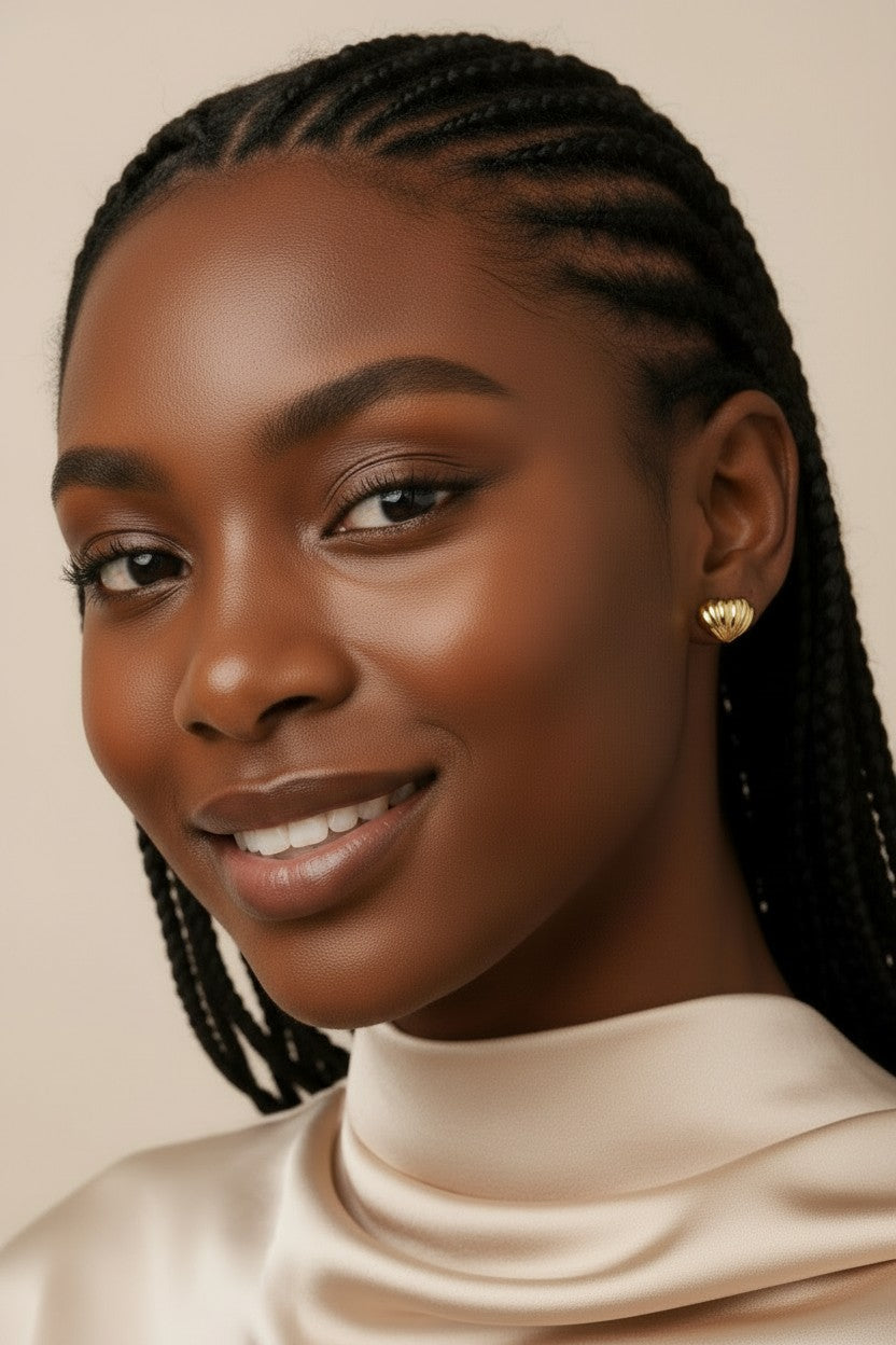 18k Gold Filled Puffy Heart Stud Earrings — Petite, Dimensional ; Endlessly Charming