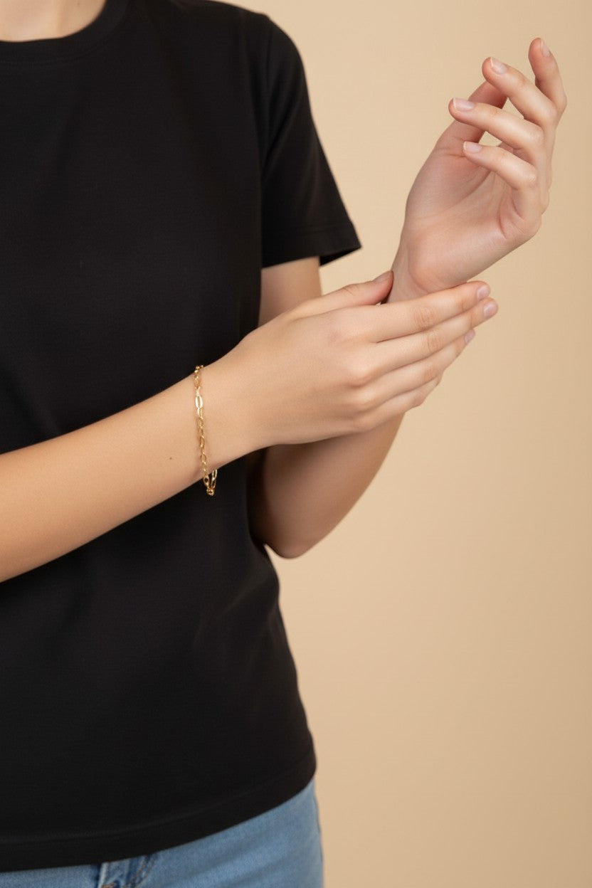 Cable Link Bracelet | Charm Bracelet 2.5mm | Dainty Chain Bracelet