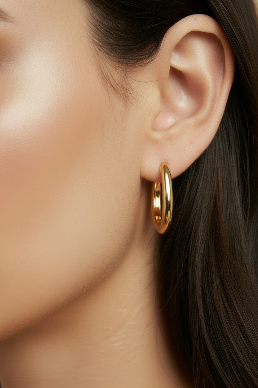 18k Gold Filled Large U Shaped Hoop Earrings
