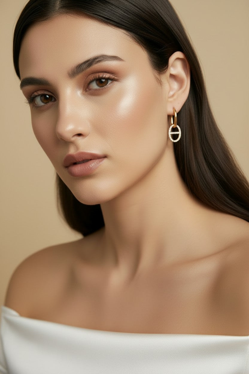 ⚓ 18k Gold Filled CZ Mariner Drop Huggie Earrings — The Huggie That Keeps Going