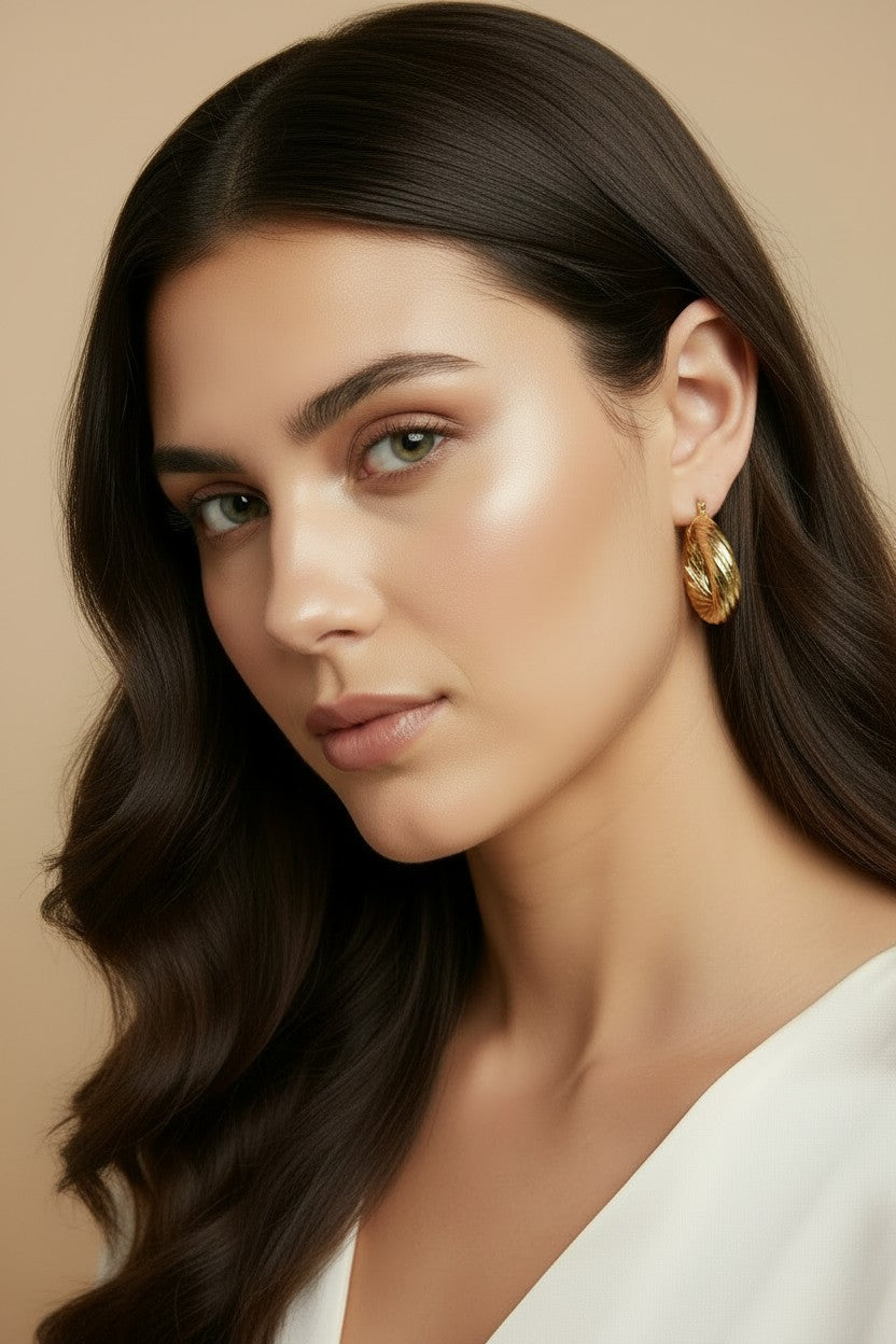 ✨ 18k Gold Filled Twisted Tube Hoop Earrings — Big. Bold. The Statement Hoop That Commands the Room.