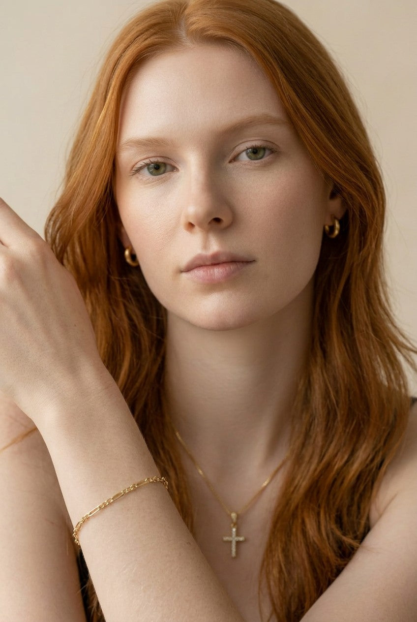 18K Gold Filled 3x1 Alternated Paperclip Bracelet