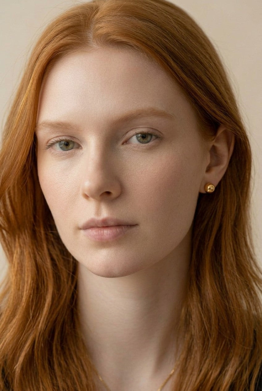 14k Solid Gold Dainty Sphere Earrings | Minimalist Everyday Studs