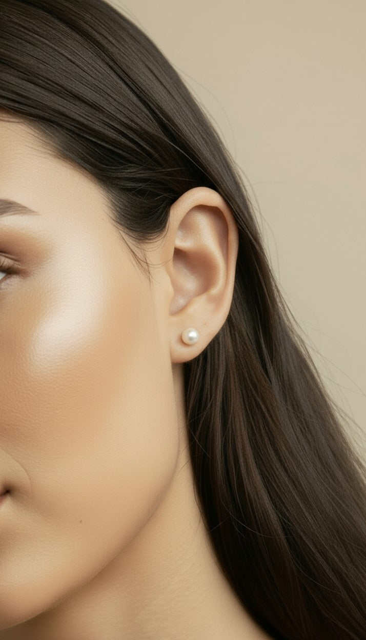 🤍 18k Gold Filled Korean Pearl Stud Earrings — The Classic. Done Right. For Every Occasion
