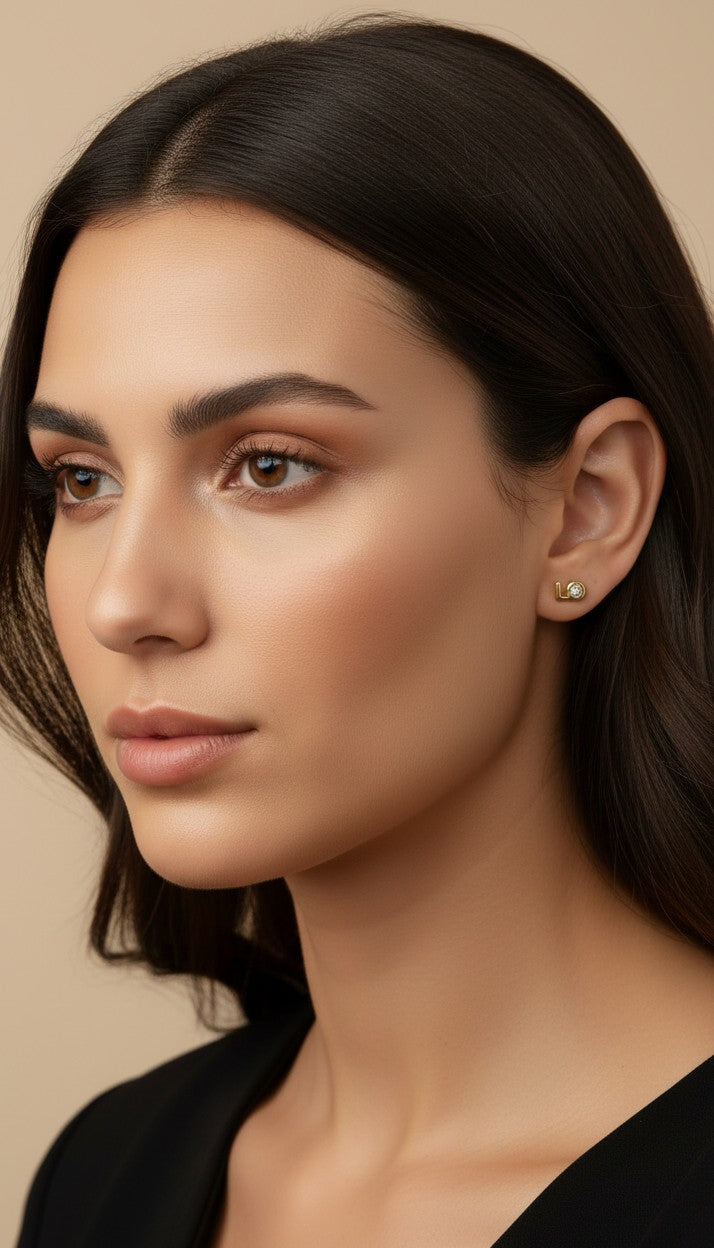 18k Gold Filled CZ LO-VE Stud