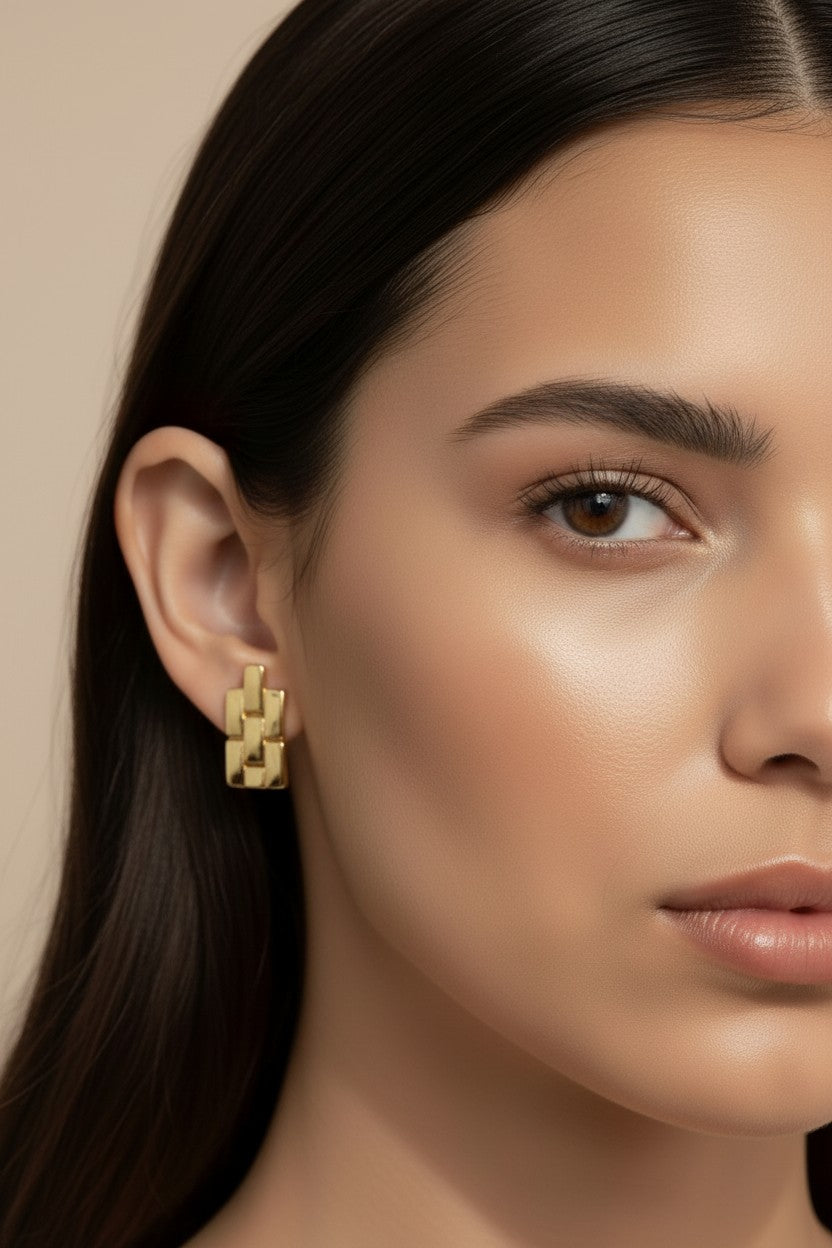 18k Gold Filled Watch Band Drop Earrings — Architectural Luxury, Effortlessly Worn