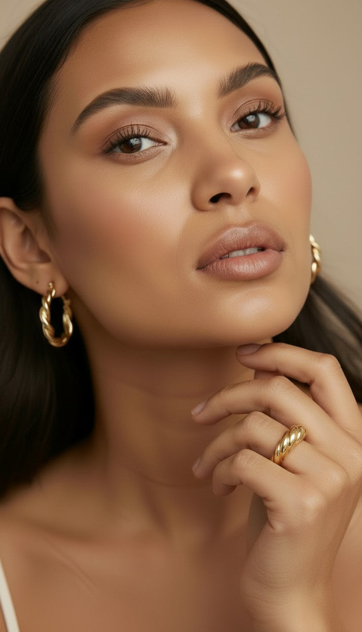 ✨ 18k Gold Filled Dome Croissant Ring — The Twist That Makes the Band. The Band That Makes the Finger.