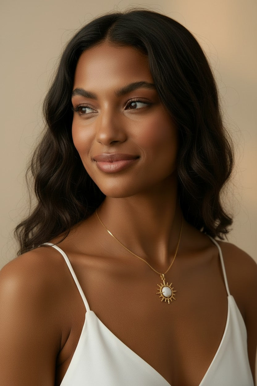 ☀️ 18k Gold Filled Radial Sun Pendant — Every Ray in Warm Gold. The Sun, Worn Close.