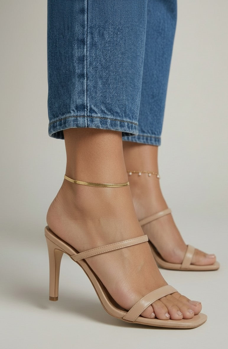 18K Gold Filled Diamond Cut Herringbone Anklet