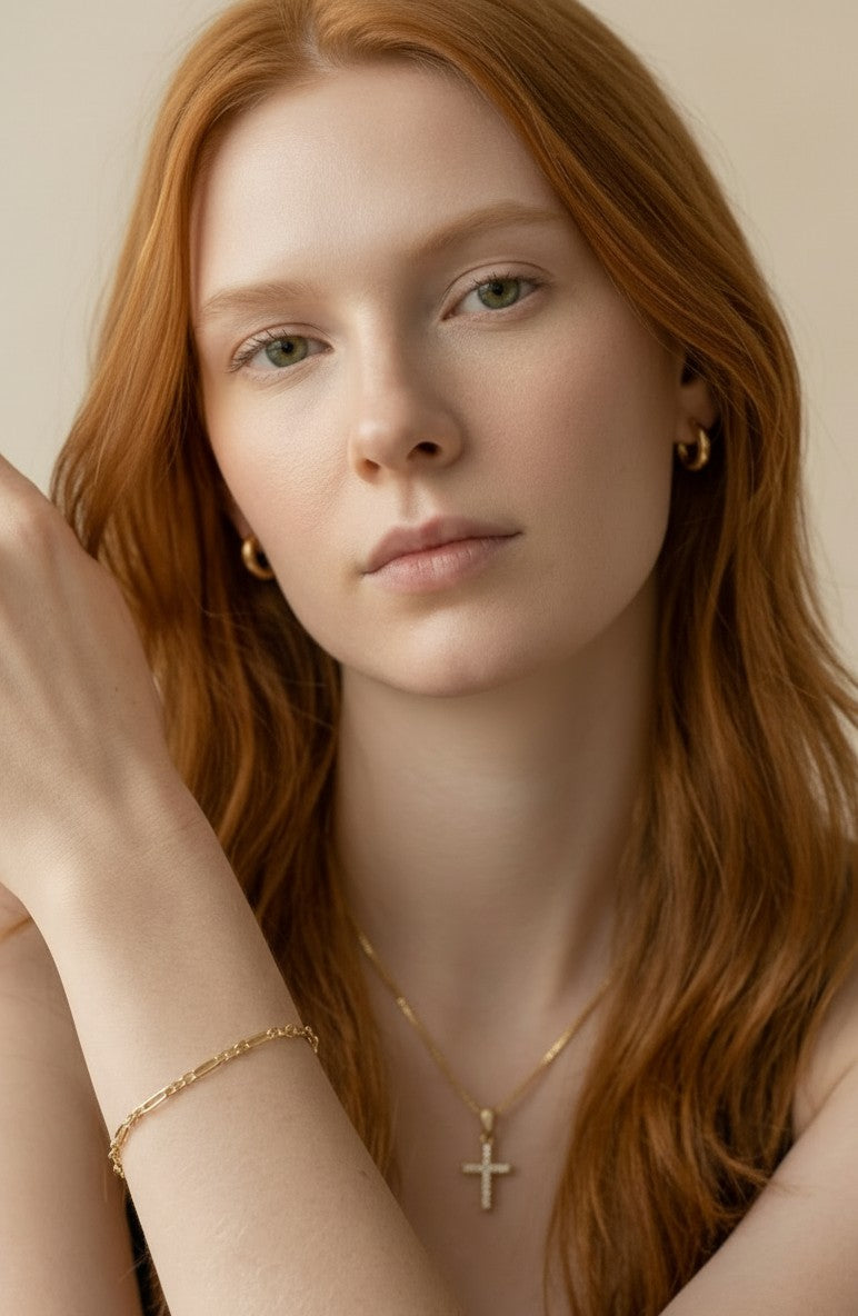 18K Gold Filled 3x1 Alternated Paperclip Bracelet
