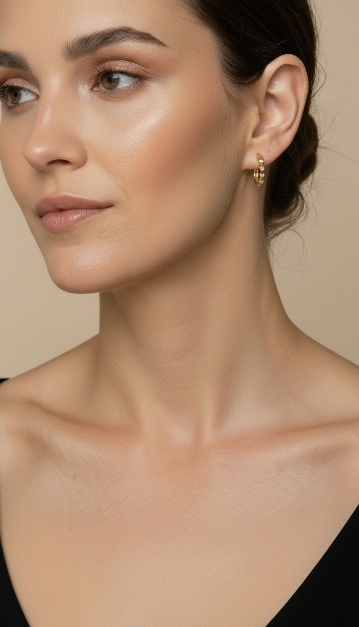 ⚡ 18k Gold Filled Spiked C-Hoop Earrings — The Edge That Changes the Hoop. Two Sizes. One Attitude