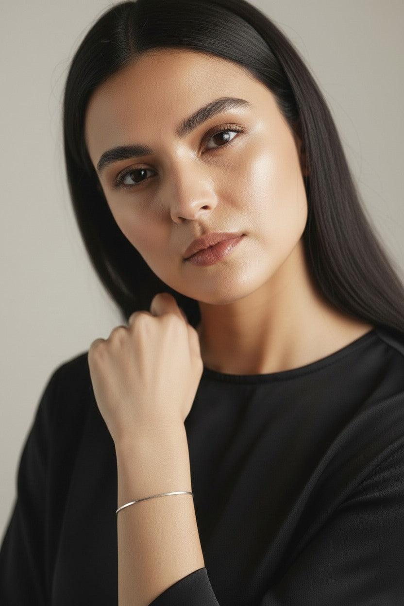 Sterling Silver Square Herringbone Bracelet — The Herringbone, Reimagined with an Edge