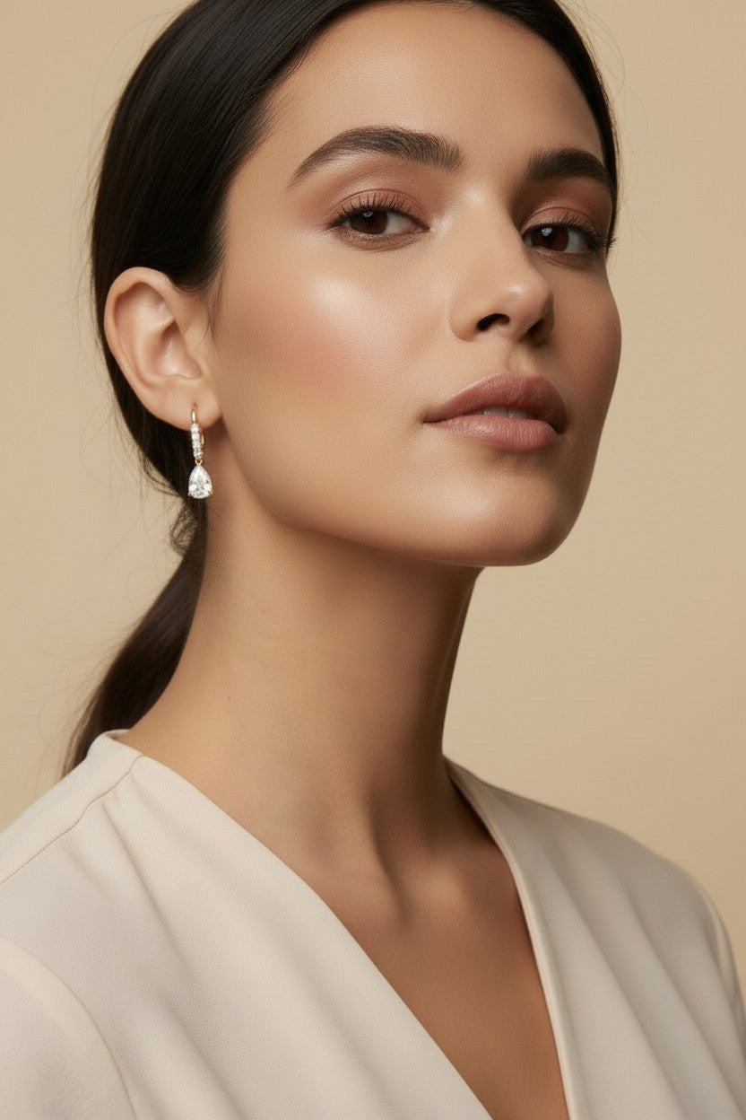 18k Gold Filled Floating CZ Hoop Earrings