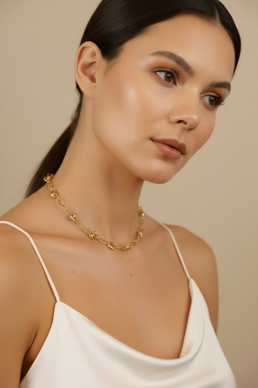 ⚓ 18k Gold Filled Puffy Mariner Necklace — The Classic Link. Inflated. Extraordinary.
