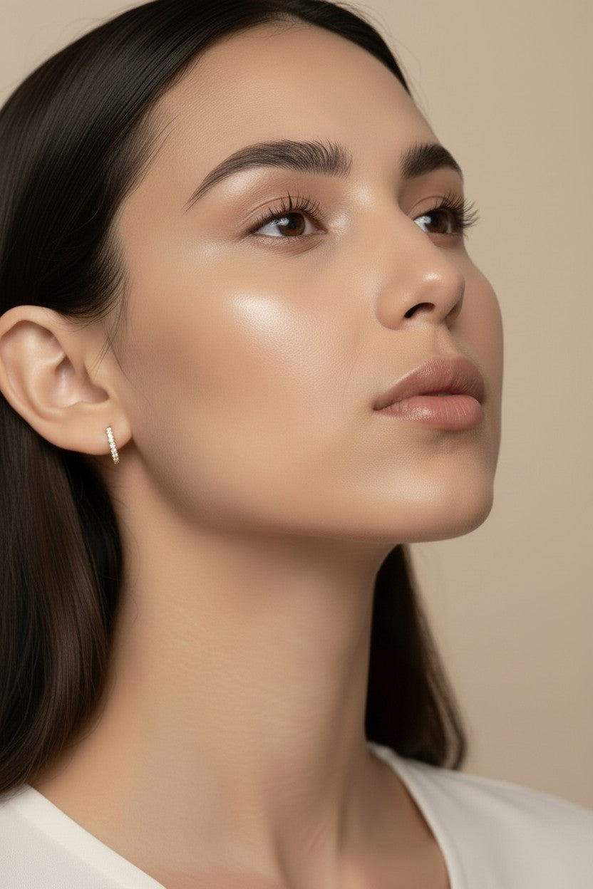 Delicate CZ Hoop Earrings - Minimalist Huggie Hoops for Women