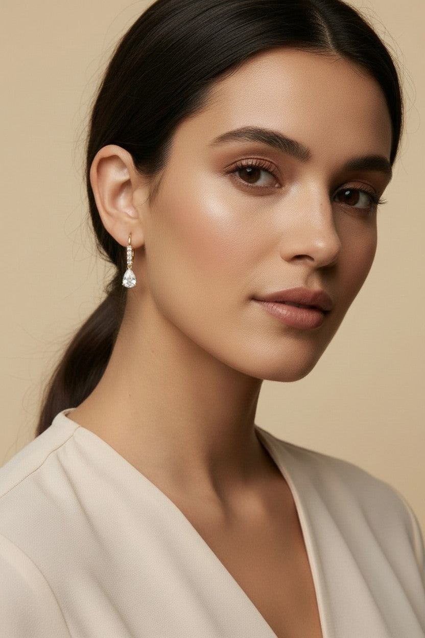 18k Gold Filled Floating CZ Hoop Earrings